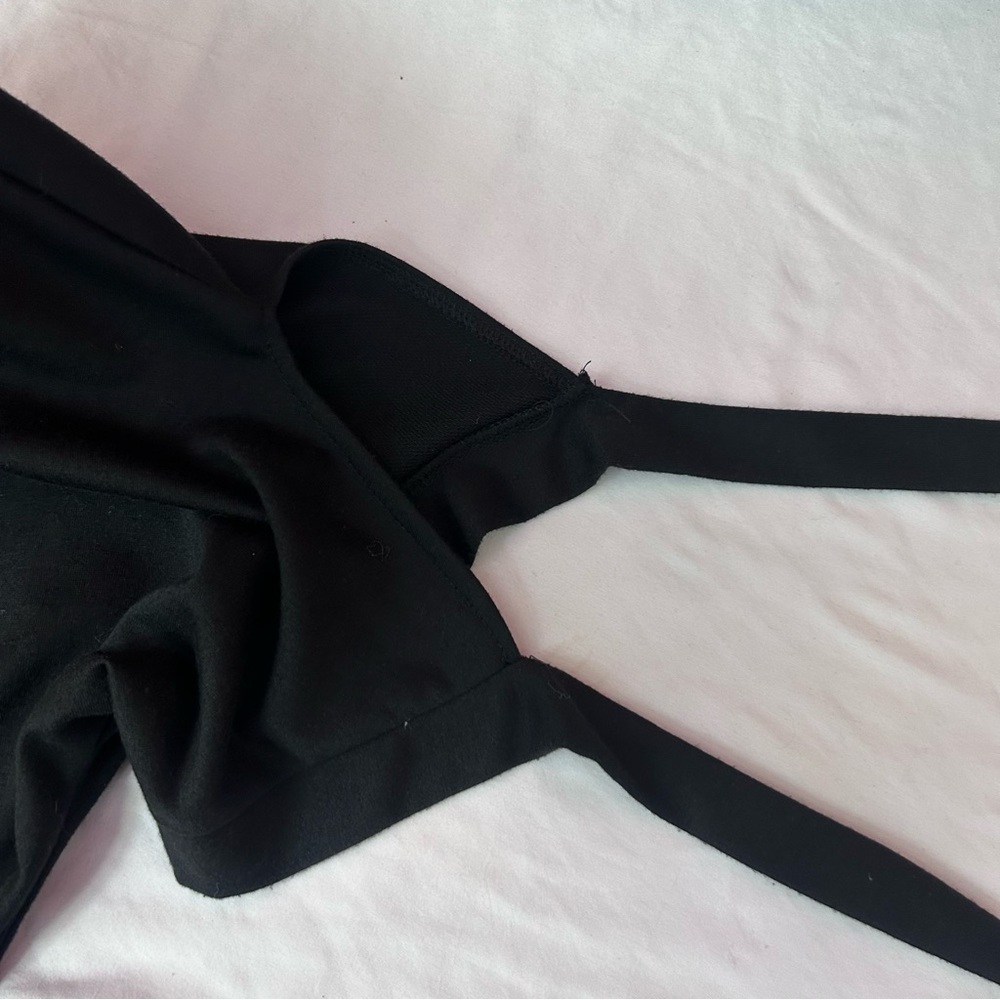 Lulus always lounging black tie sleeves romper with pockets size large NWOT - Picture 7 of 9